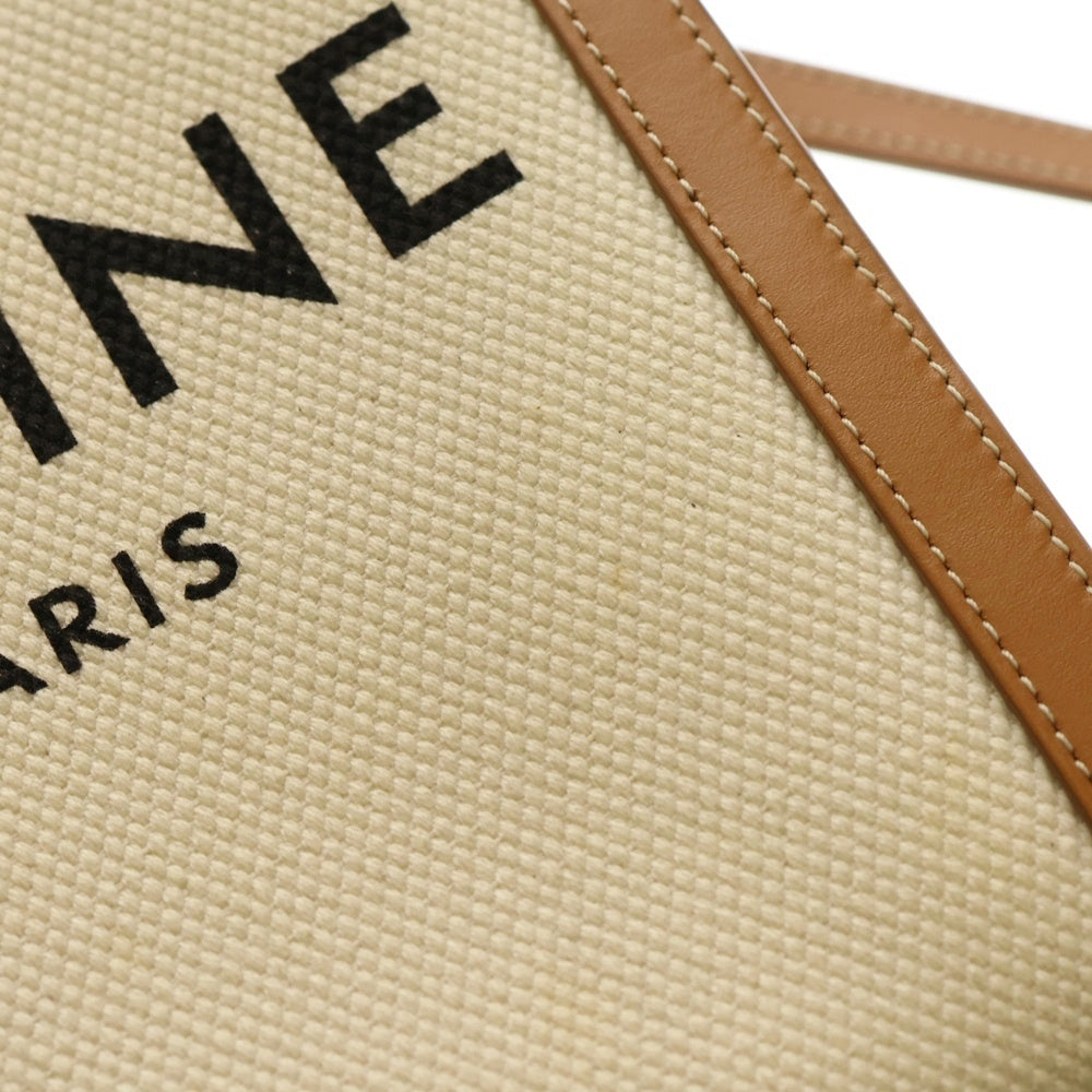 CELINE(セリーヌ) ミニバーティカルカバ 2WAYバッグ ショルダバッグ ハンドバッグ ミニトートバッグ ブラウン×アイボリー ゴールド金具