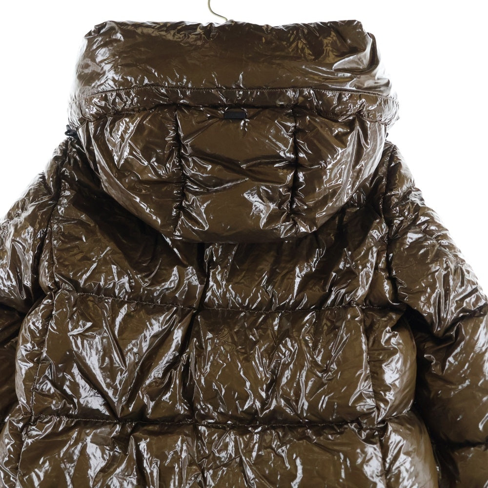 HERNO(ヘルノ) フーデッド ジップアップ ダウン ジャケット ブラウン レディース PI116DL-12345-8158