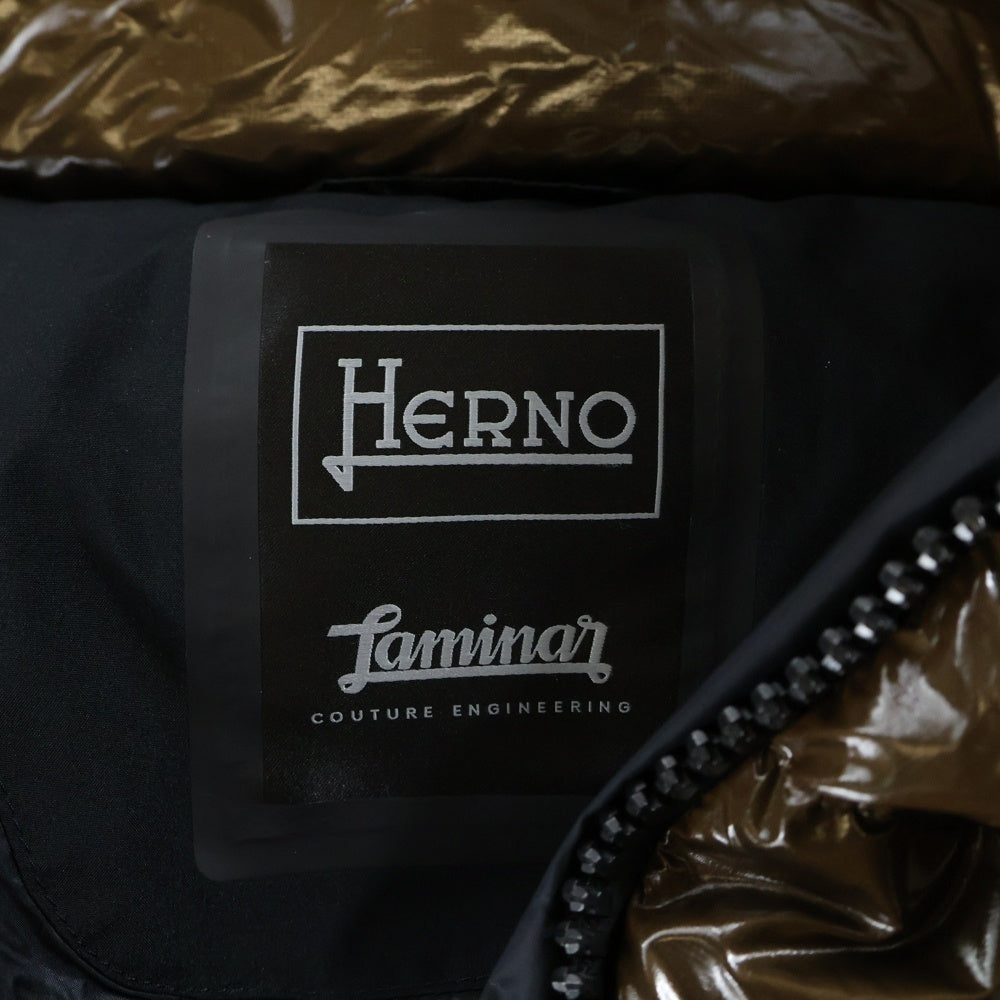 HERNO(ヘルノ) フーデッド ジップアップ ダウン ジャケット ブラウン レディース PI116DL-12345-8158