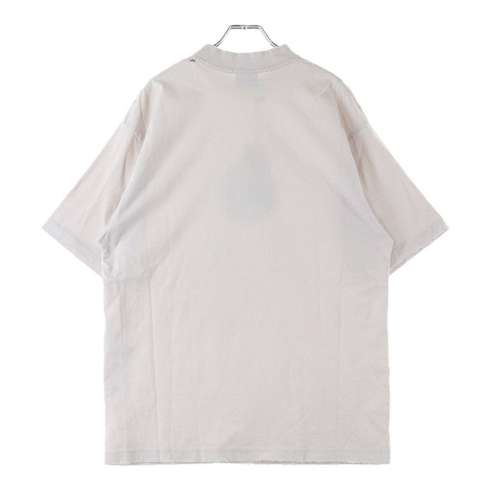 BALENCIAGA(バレンシアガ) TO MY LOVE HAPPY VALENTINE TEE トゥマイラブ ハッピーバレンタイン CD ダメージ加工クルーネック半袖Tシャツ カットソー アイボリー 764235 TQVE4