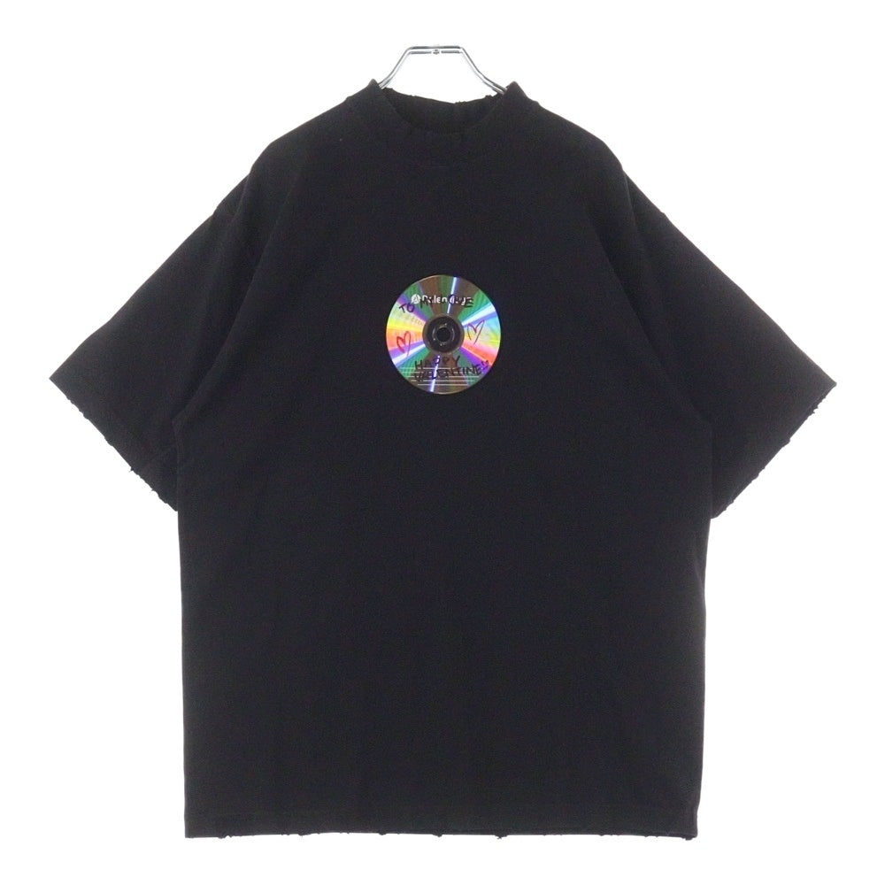 BALENCIAGA(バレンシアガ) TO MY LOVE HAPPY VALENTINE TEE トゥマイラブ ハッピーバレンタイン CD ダメージ加工クルーネック半袖Tシャツ カットソー ブラック 764235 TQVE5