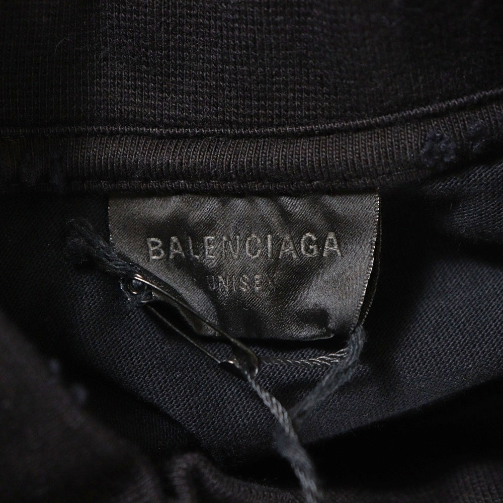 BALENCIAGA(バレンシアガ) TO MY LOVE HAPPY VALENTINE TEE トゥマイラブ ハッピーバレンタイン CD ダメージ加工クルーネック半袖Tシャツ カットソー ブラック 764235 TQVE5