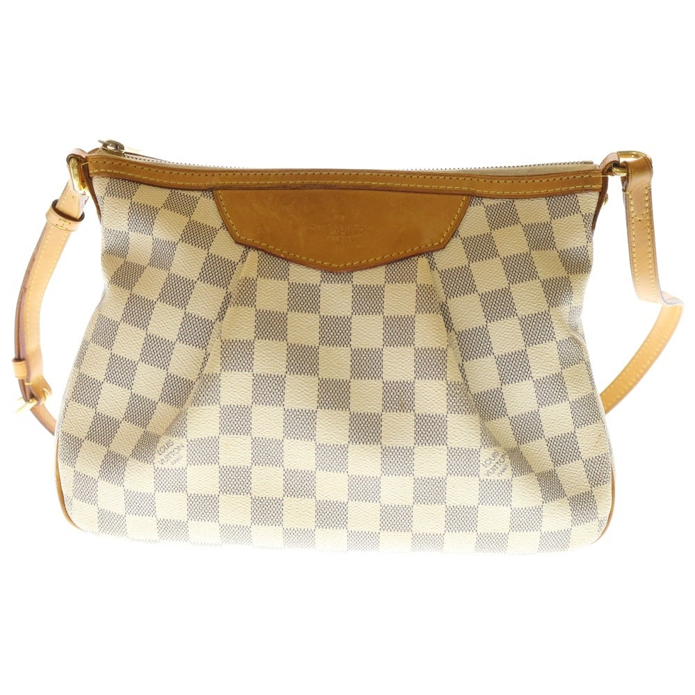 LOUIS VUITTON(ルイヴィトン) アズール シラクーサPM ショルダーバッグ ブラウン×アイボリー レザー×PVC N41113 ゴールド金具