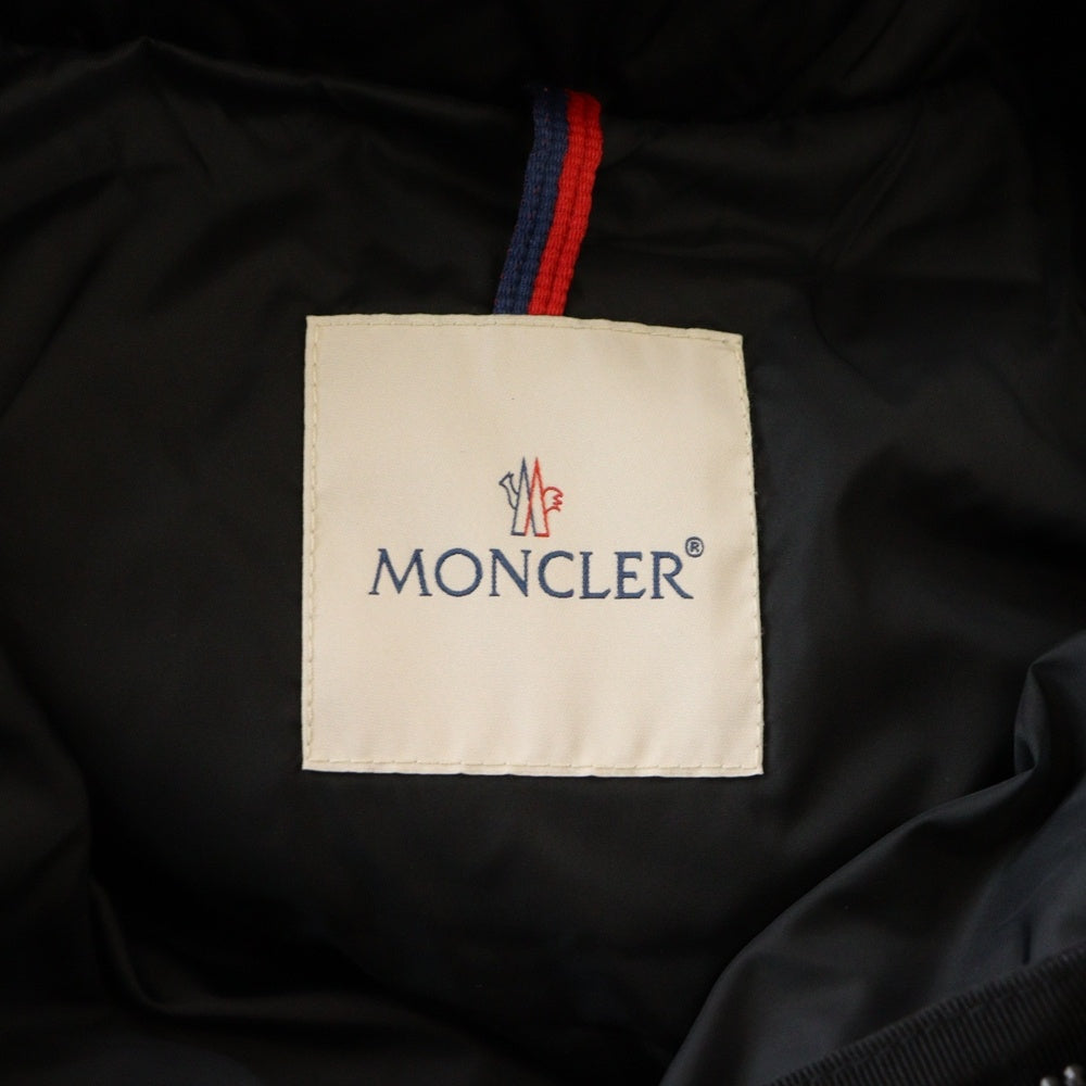 MONCLER(モンクレール) 18AW FLAMMETTE フラメッテ ワッペンロゴ ジップアップ ダウン ロング ジャケット コート ブラック レディース C20934993105 54155