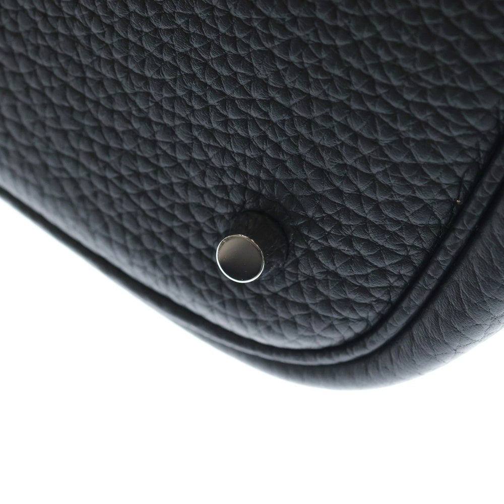 HERMES(エルメス) ピコタンロックMM トリヨンクレマンス レザー ハンドバッグ シルバー金具 ブラック K刻印