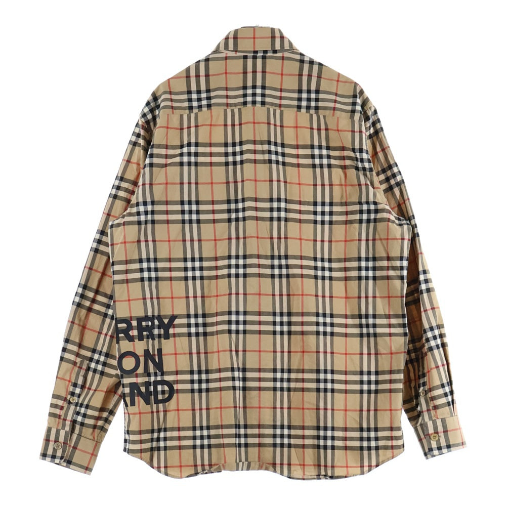 BURBERRY(バーバリー) ノバチェック総柄 ロゴプリント コットン 長袖