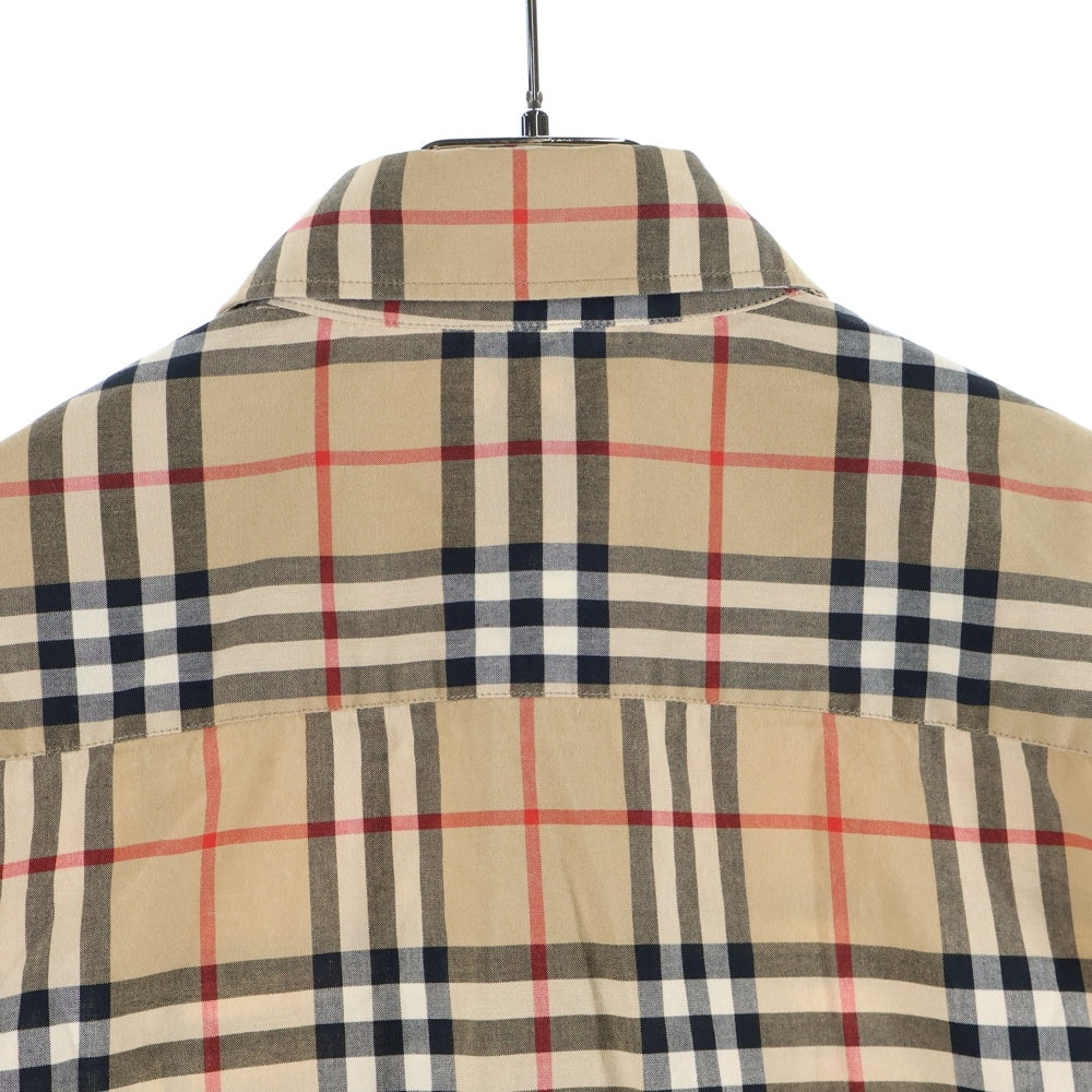 BURBERRY(バーバリー) ノバチェック総柄 ロゴプリント コットン 長袖