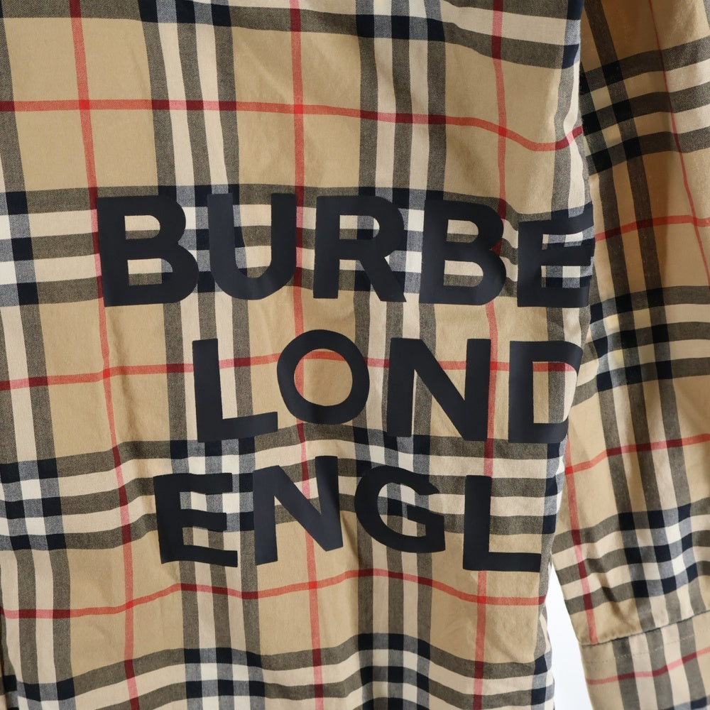 BURBERRY(バーバリー) ノバチェック総柄 ロゴプリント コットン 長袖