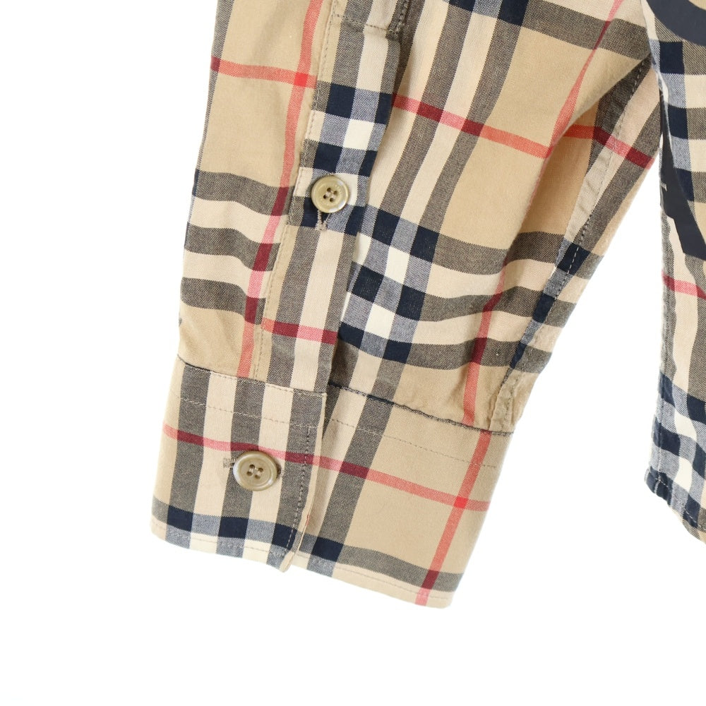 BURBERRY(バーバリー) ノバチェック総柄 ロゴプリント コットン 長袖