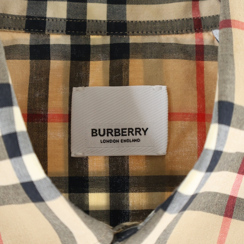 BURBERRY(バーバリー) ノバチェック総柄 ロゴプリント コットン 長袖