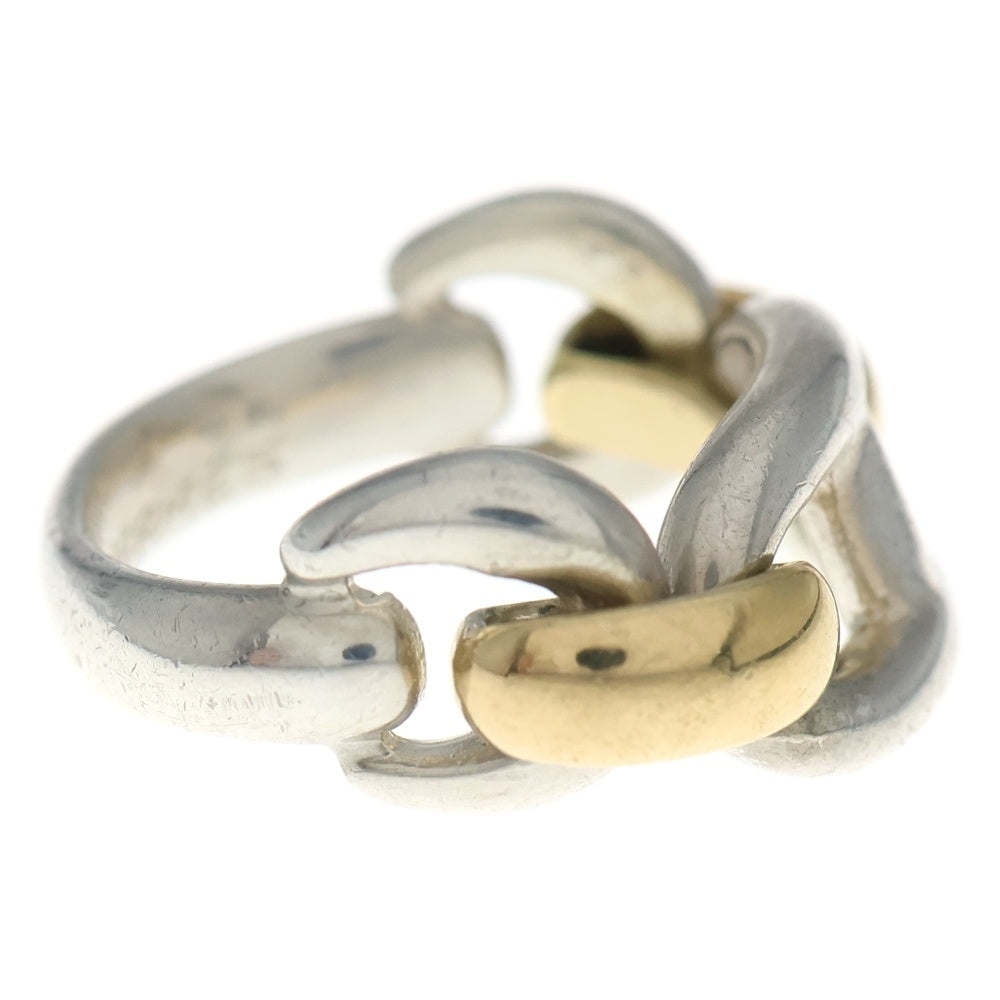 資産 エルメス　シェーヌダンクル　コンビ　リング ゴールド シルバー HERMES シェーヌダンクル コンビ リング 52 シルバー ゴールド 925