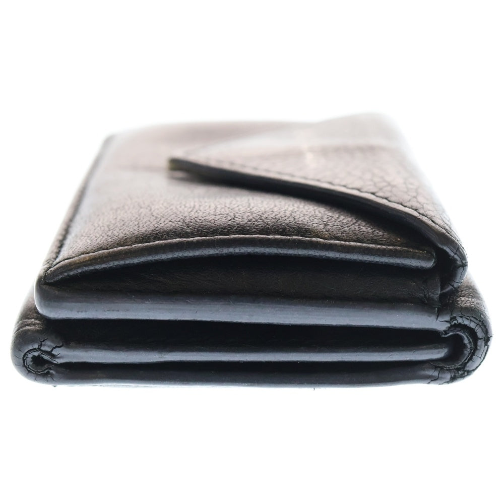 BALENCIAGA(バレンシアガ) ペーパーミニウォレット 三つ折り財布 コインケース ブラック レザー 391446