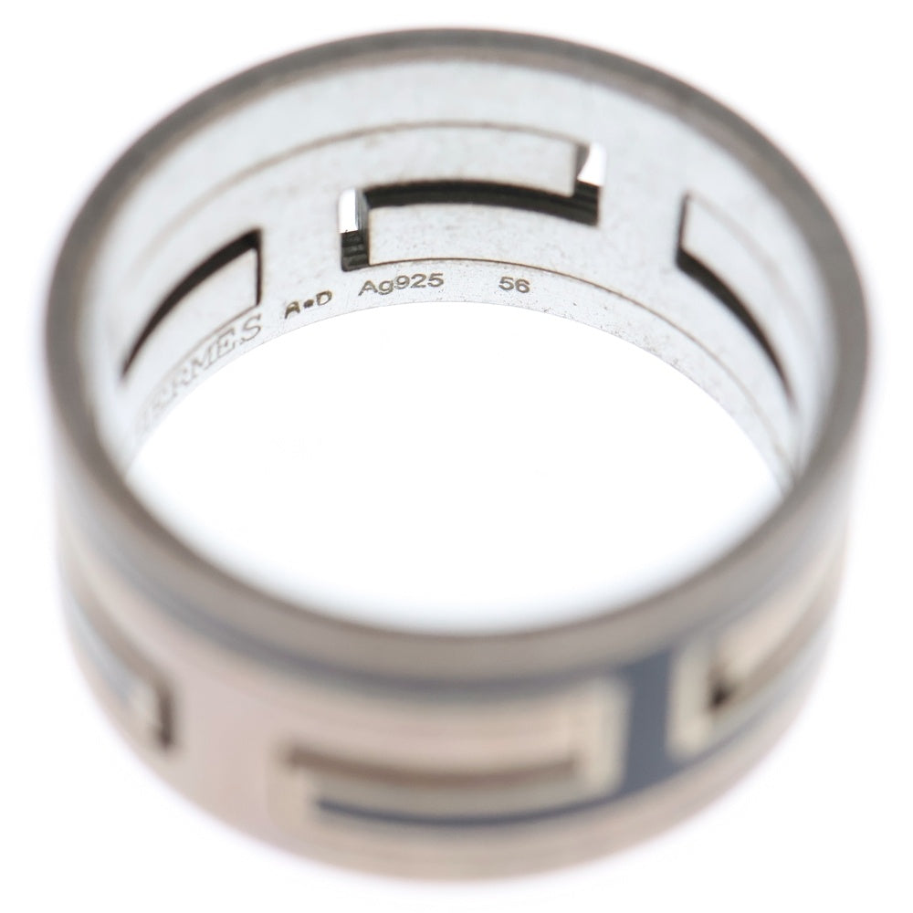 HERMES(エルメス) ムーブアッシュ リング 指輪 シルバー×ブラック Ag925 #56 8.0g