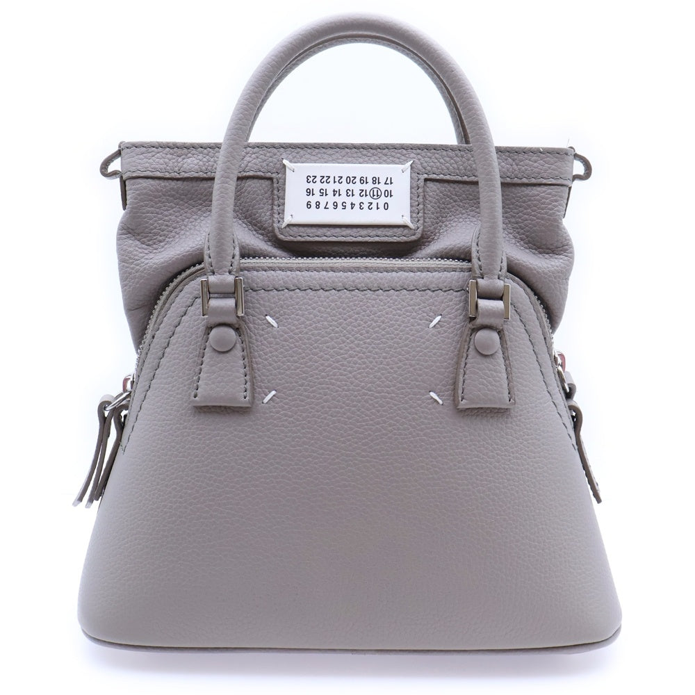 Maison Margiela 0(メゾンマルジェラ) 5AC マイクロ 2WAY ショルダーバッグ ミニバッグ チェーンバッグ ピンクベージュ レザー S56WG0081 シルバー金具 レディース