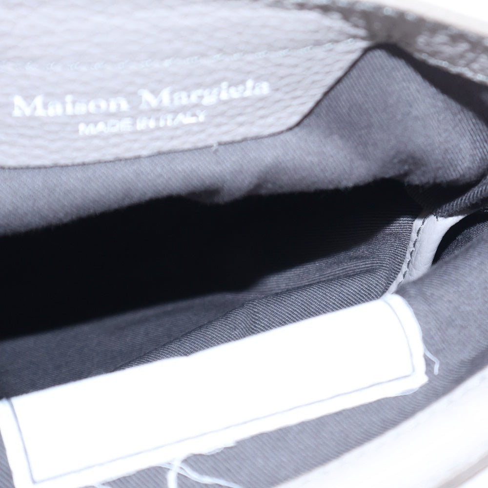 Maison Margiela 0(メゾンマルジェラ) 5AC マイクロ 2WAY ショルダーバッグ ミニバッグ チェーンバッグ ピンクベージュ レザー S56WG0081 シルバー金具 レディース