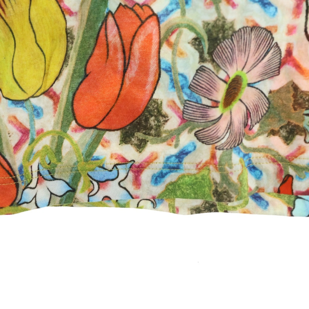 GUCCI(グッチ) GARDEN ガーデン バックロゴ アニマル フローラル 総柄プリント クルーネック 半袖Tシャツ カットソー マルチカラー グリーン/オレンジ 606155