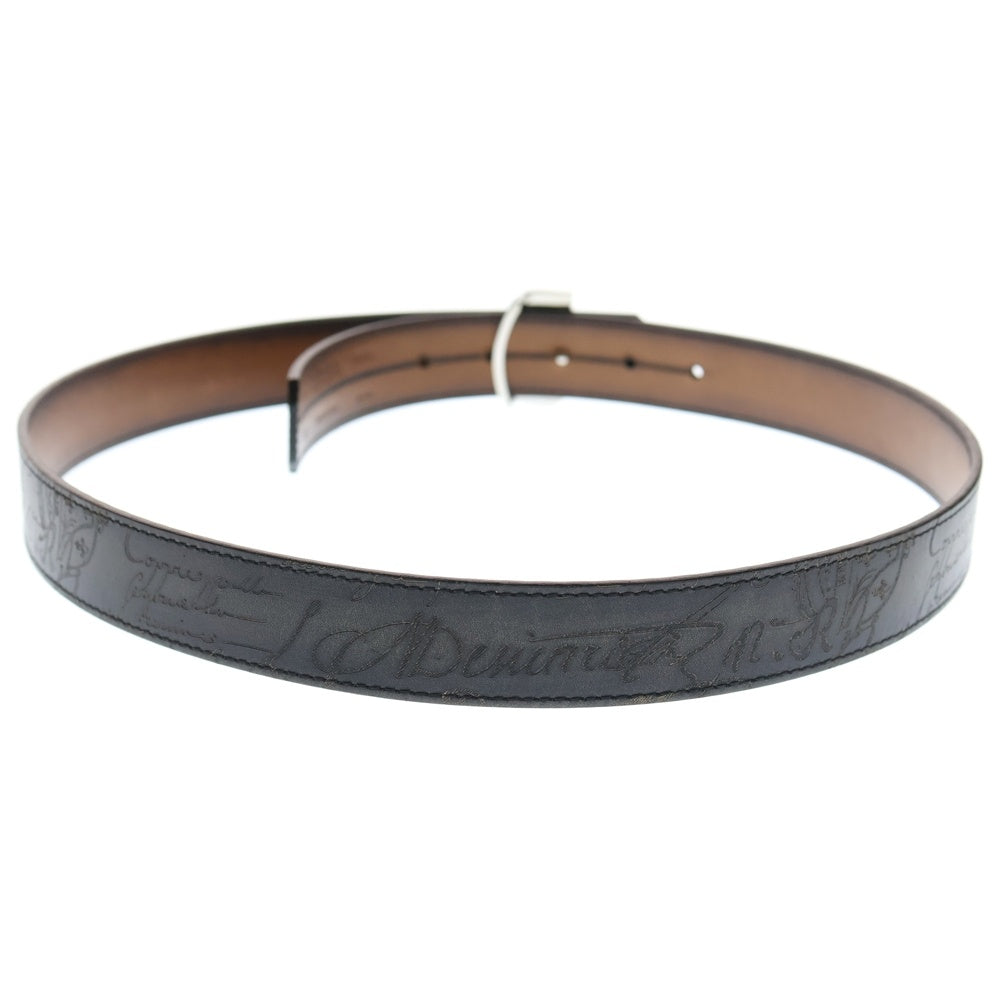 Berluti(ベルルッティ) カリグラフィー Bバックル グレー×ブラウン