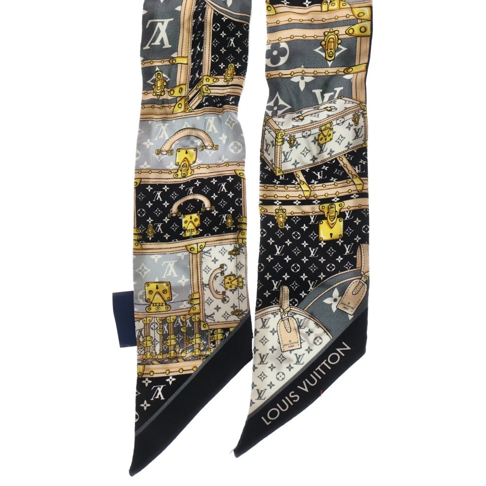 良品 ルイヴィトン M76442 バンドーBB スカーフ シルク 黒 レディース LOUIS VUITTON(ルイヴィトン) バンドーBB・レッツゴー ブラック シルク