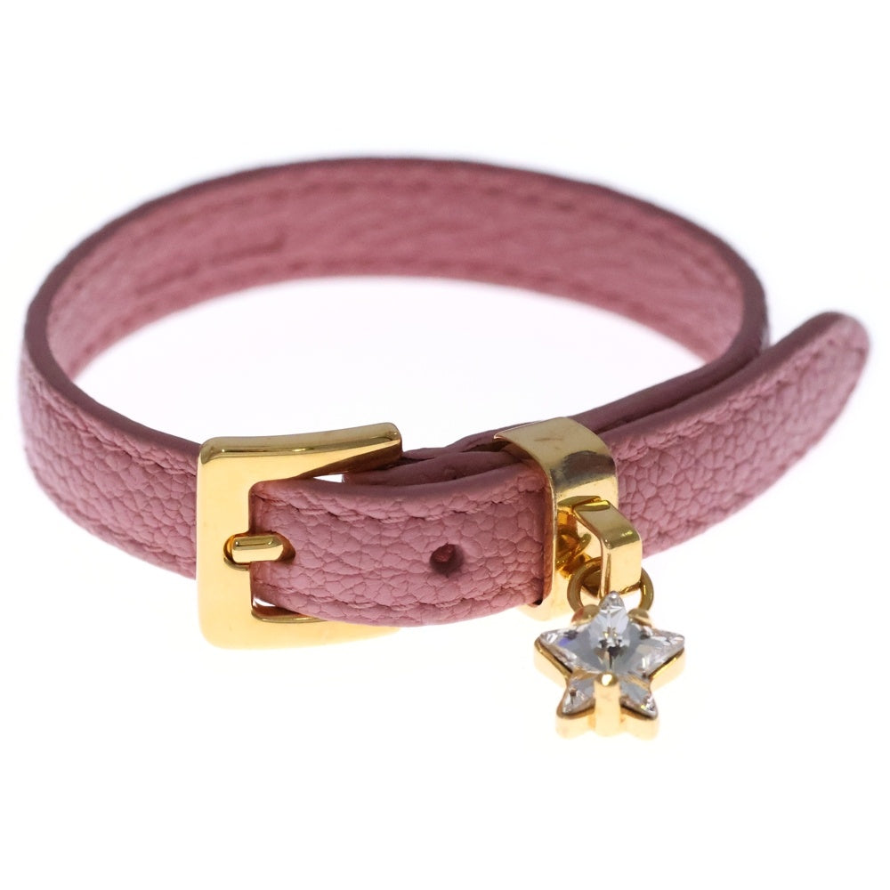 miumiu(ミュウミュウ) ブレスレット ビジュー レザー ピンク アクセサリー