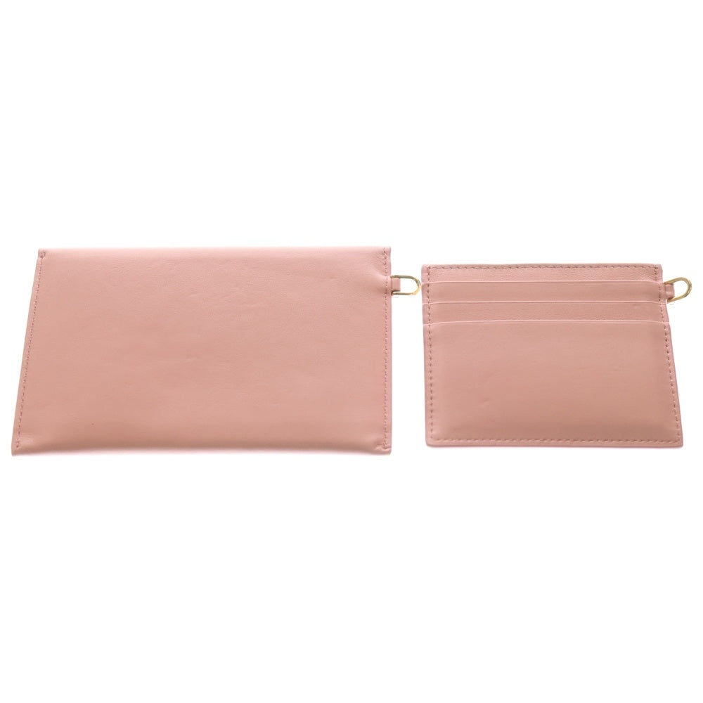 miumiu(ミュウミュウ) マドラスラブ エンベローブ ケース ポーチ クラッチバッグ ピンク レザー 5MF025 レディース