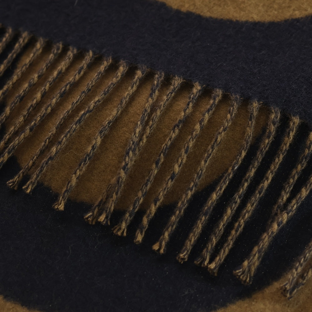 HERMES(エルメス) ホースビット マフラー フリンジ ストール ブラウン×ネイビー カシミヤ レディース