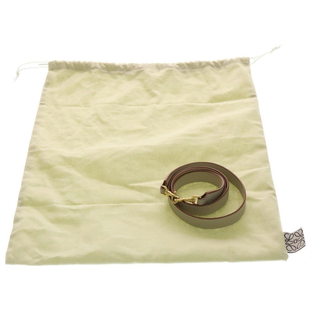 LOEWE(ロエベ) ゲート トップ ハンドル ハンドバッグ ショルダーバッグ ベージュ×ブラウン レザー×キャンバス ゴールド金具 レディース