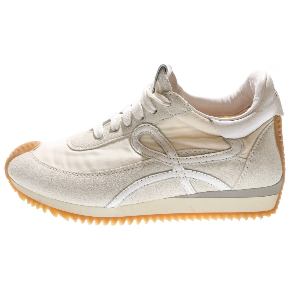 LOEWE(ロエベ) FLOW RUNNER フローランナー スエードレザー ナイロン アナグラムロゴ レースアップ ローカットシューズ スニーカー ホワイト レディース 590920