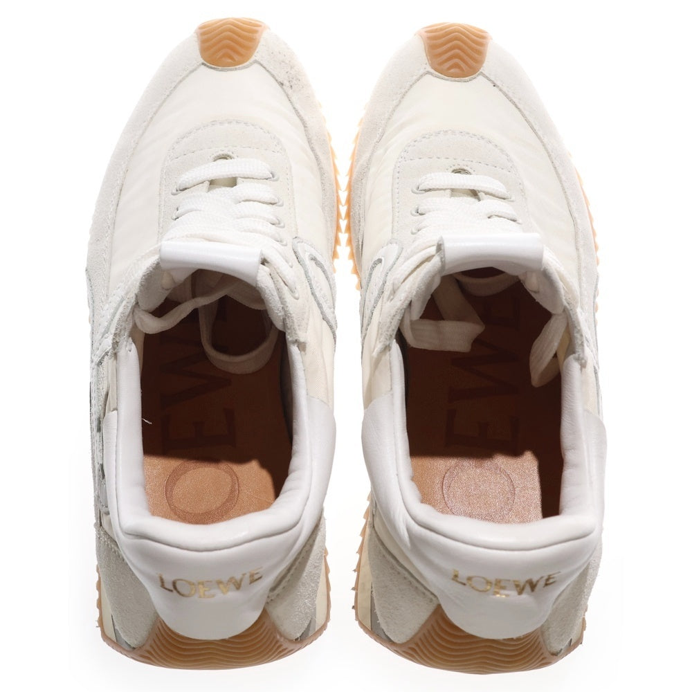 LOEWE(ロエベ) FLOW RUNNER フローランナー スエードレザー ナイロン アナグラムロゴ レースアップ ローカットシューズ スニーカー ホワイト レディース 590920