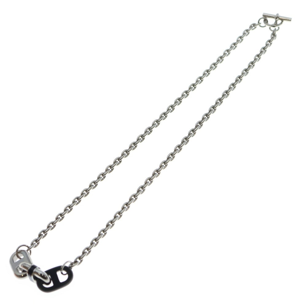 エルメス オーマイヨン ネックレス シェーヌダンクル シルバー ブラック エルメス オーマイヨン ネックレス シェーヌダンクル シルバー