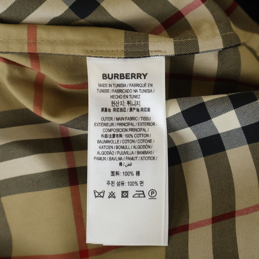 BURBERRY(バーバリー) 22SS UNIVERSAL PASSPORT ユニバーサル パスポート ノバチェック総柄 ハーフジップ プルオーバー 半袖シャツ ベージュ/レッド 8052446
