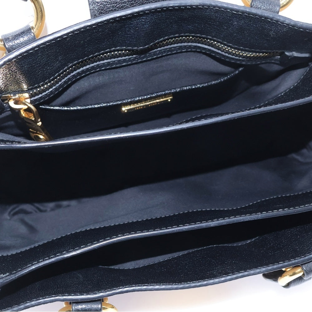 miumiu(ミュウミュウ) マドラス ハンドバッグ トートバッグ バイカラー ブラック×ピンクベージュ レザー ゴールド金具 レディース