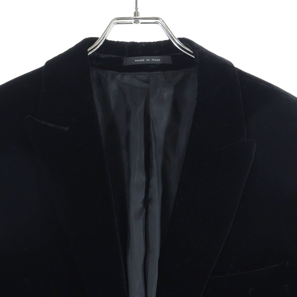 EMPORIO ARMANI(エンポリオアルマーニ) ベロア ベルベット ピークドラペル 1B テーラードジャケット ブラック