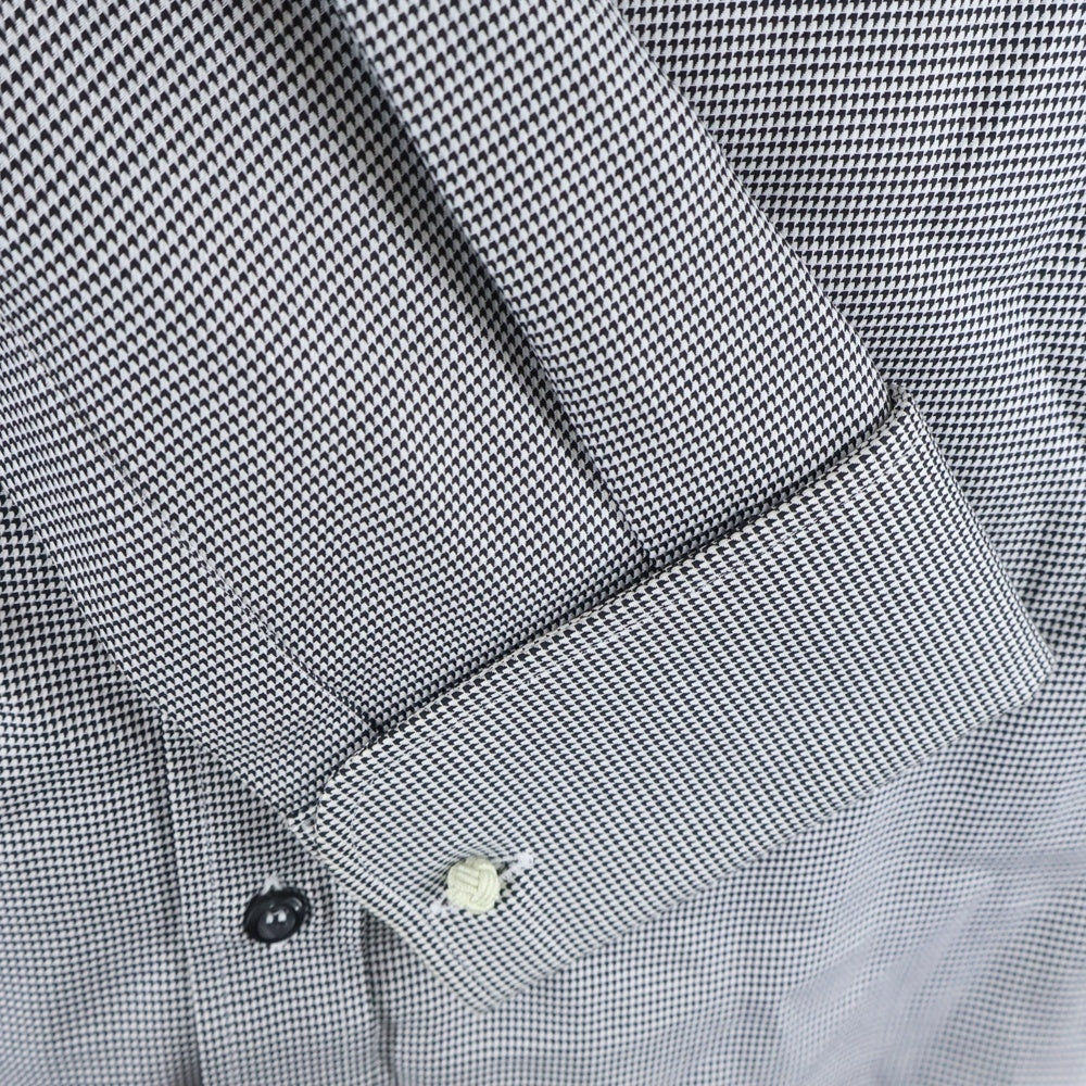 EMPORIO ARMANI(エンポリオアルマーニ) 千鳥格子 チェック総柄 コットン 長袖シャツ グレー