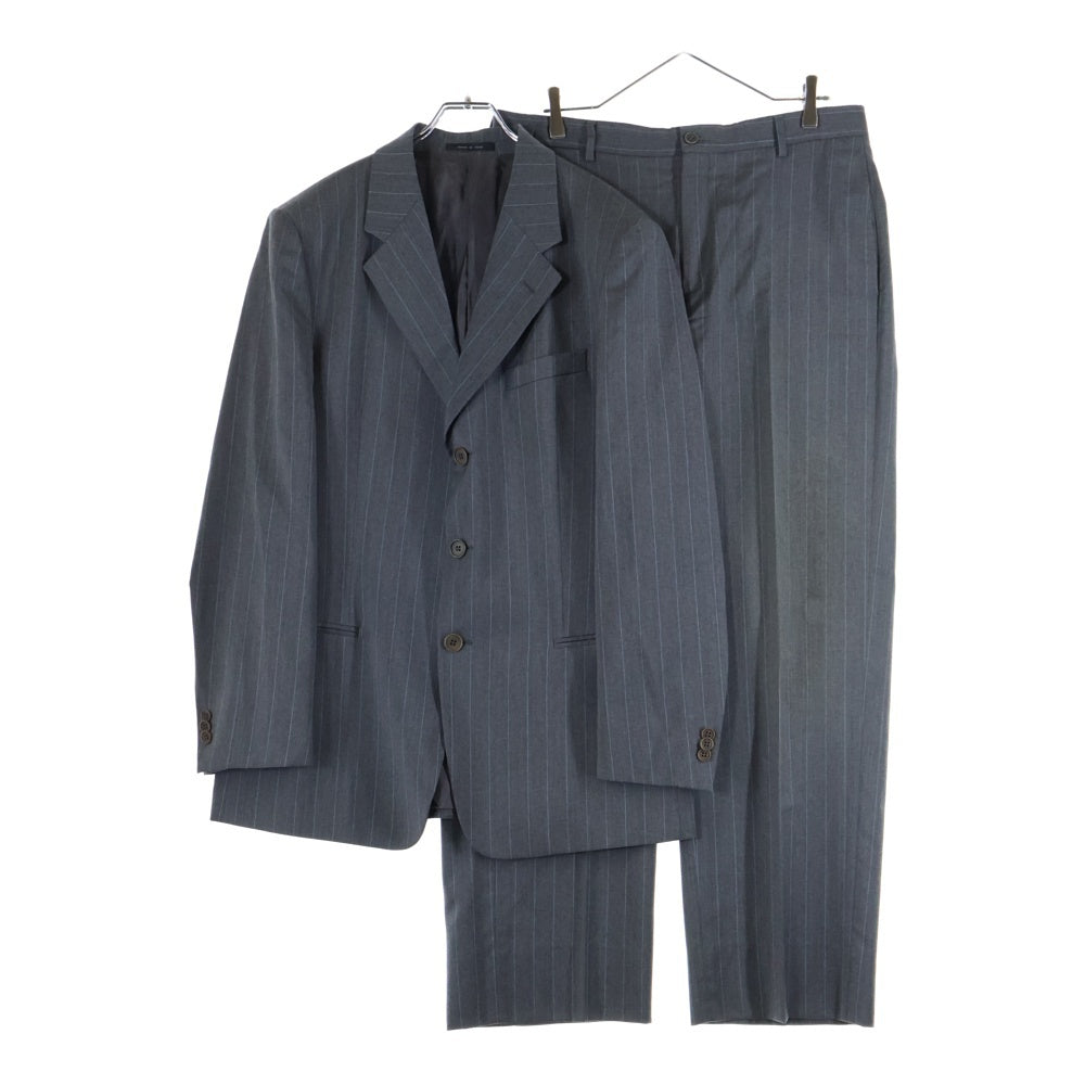 EMPORIO ARMANI(エンポリオアルマーニ) セットアップスーツ ストライプ総柄 ウール 3B テーラードジャケット ノータック スラックスパンツ グレー