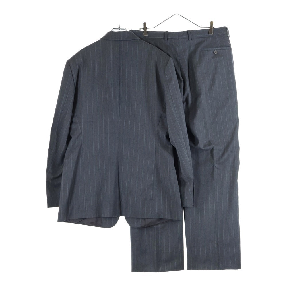 EMPORIO ARMANI(エンポリオアルマーニ) セットアップスーツ ストライプ総柄 ウール 3B テーラードジャケット ノータック スラックスパンツ グレー