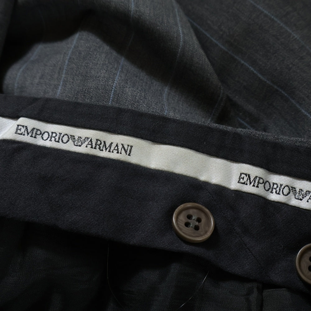 EMPORIO ARMANI(エンポリオアルマーニ) セットアップスーツ ストライプ総柄 ウール 3B テーラードジャケット ノータック スラックスパンツ グレー