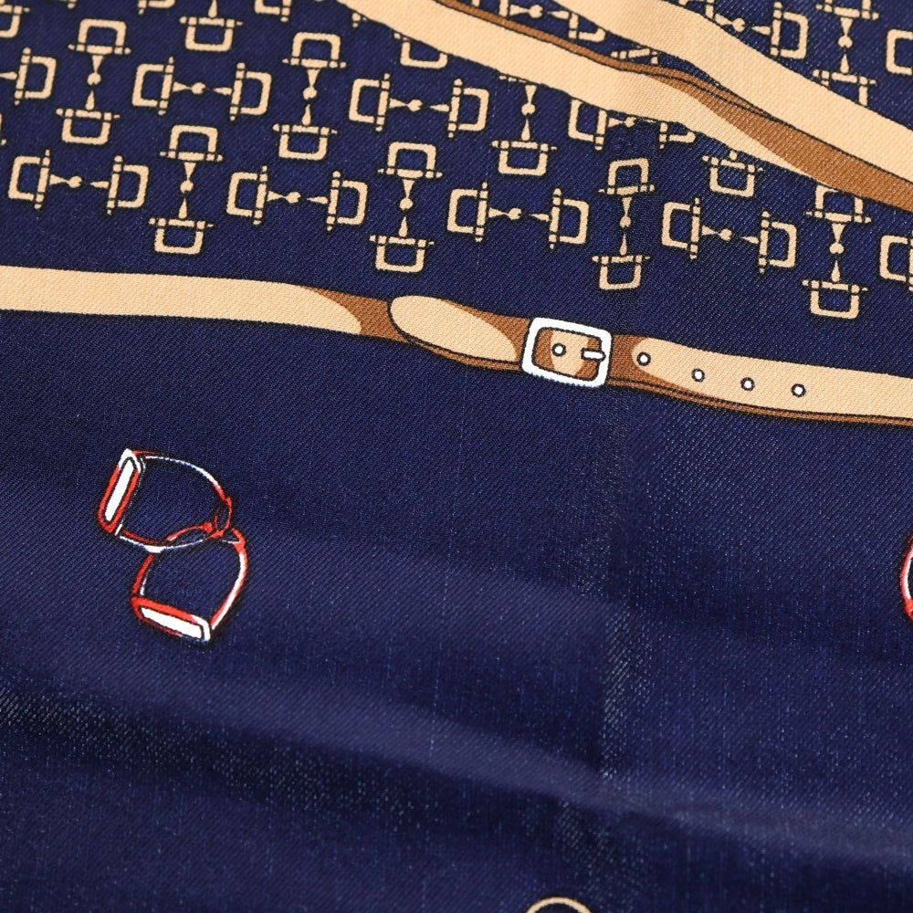GUCCI(グッチ) スカーフ ネイビー シルク レディース