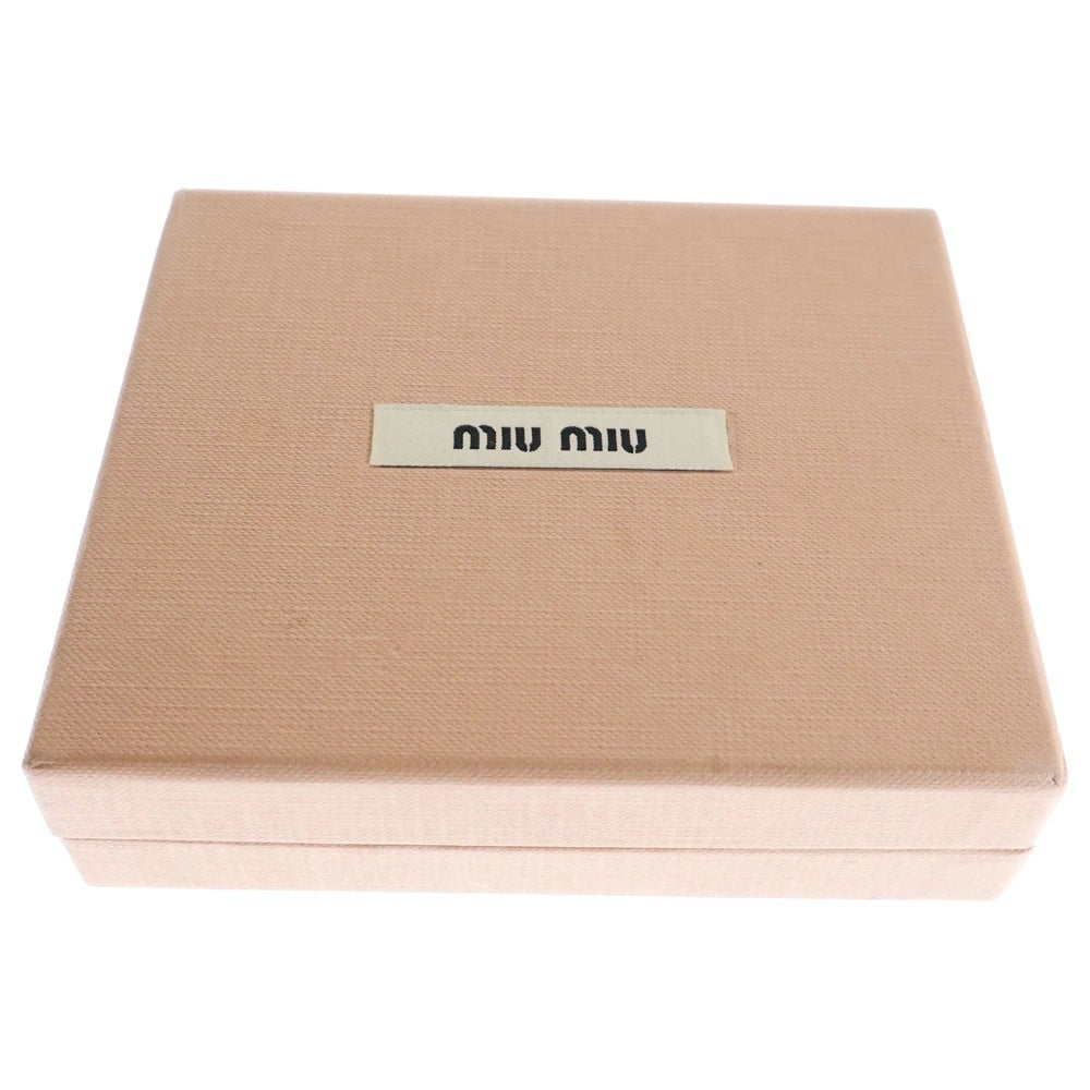 miumiu(ミュウミュウ) マテラッセ 2つ折り財布 コンパクトウォレット コインケース メタリックブルー レザー 5MV204 シルバー金具 レディース