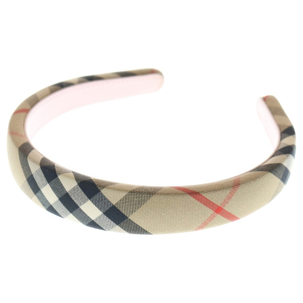 BURBERRY(バーバリー) ノバチェック カチューシャ ベージュ レザー ヘアバンド ヘアアクセサリー レディース