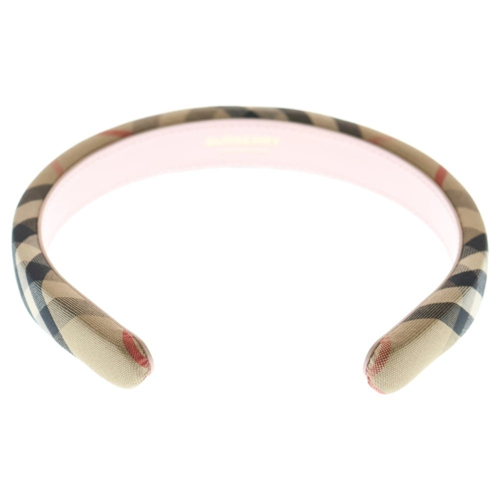 BURBERRY(バーバリー) ノバチェック カチューシャ ベージュ レザー