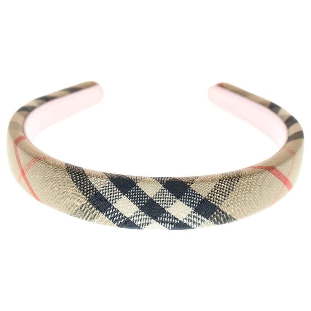 BURBERRY(バーバリー) ノバチェック カチューシャ ベージュ レザー ヘアバンド ヘアアクセサリー レディース