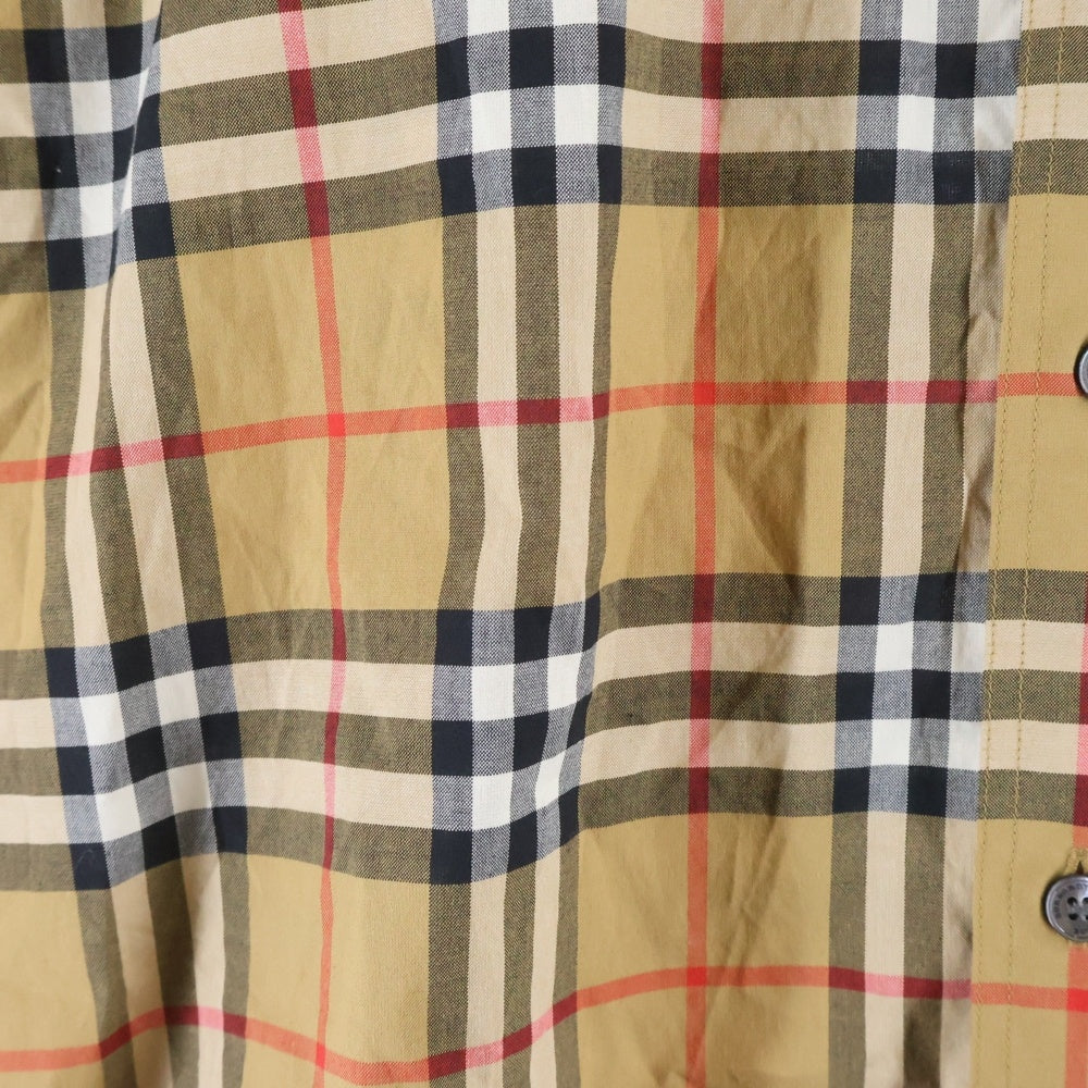 BURBERRY(バーバリー) ノバチェック総柄 ボタンダウン 半袖シャツ ベージュ 8002927