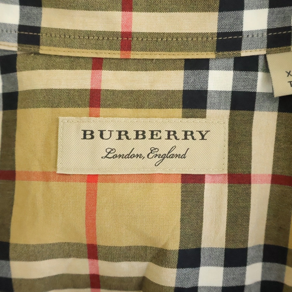 BURBERRY(バーバリー) ノバチェック総柄 ボタンダウン 半袖シャツ ベージュ 8002927