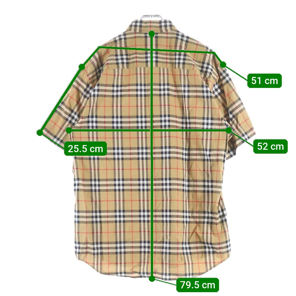 BURBERRY(バーバリー) ノバチェック総柄 ボタンダウン 半袖シャツ ベージュ 8002927