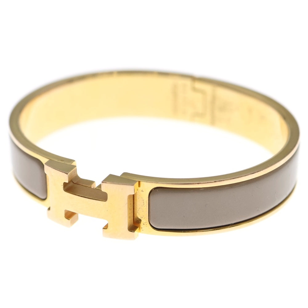 HERMES(エルメス) Hバングル クリッククラックPM バングル ブレスレット ゴールド×ベージュ レディース