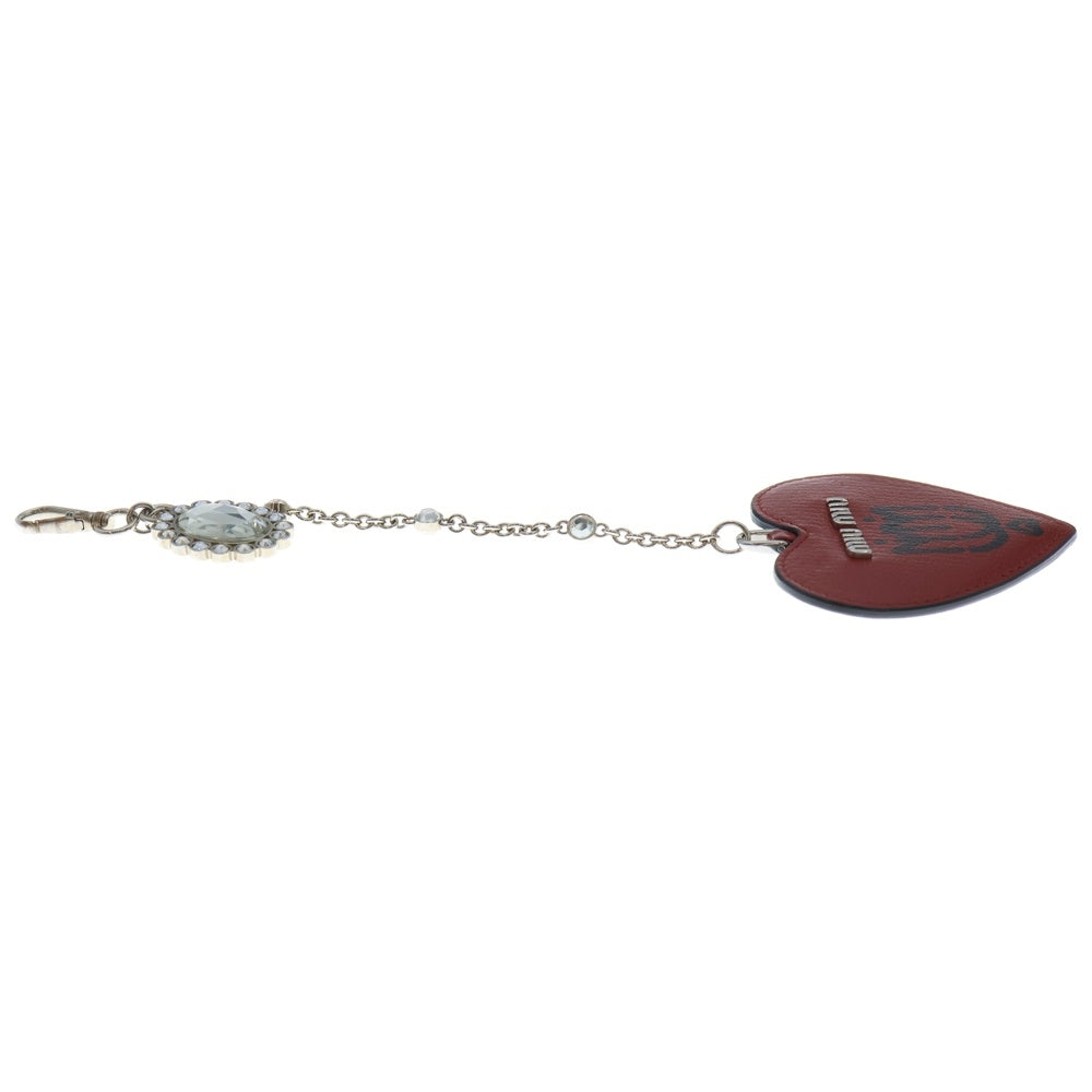 miumiu(ミュウミュウ) ミッピーナ チャーム バッグチャーム レッド レザー 5TL376 シルバー金具 レディース