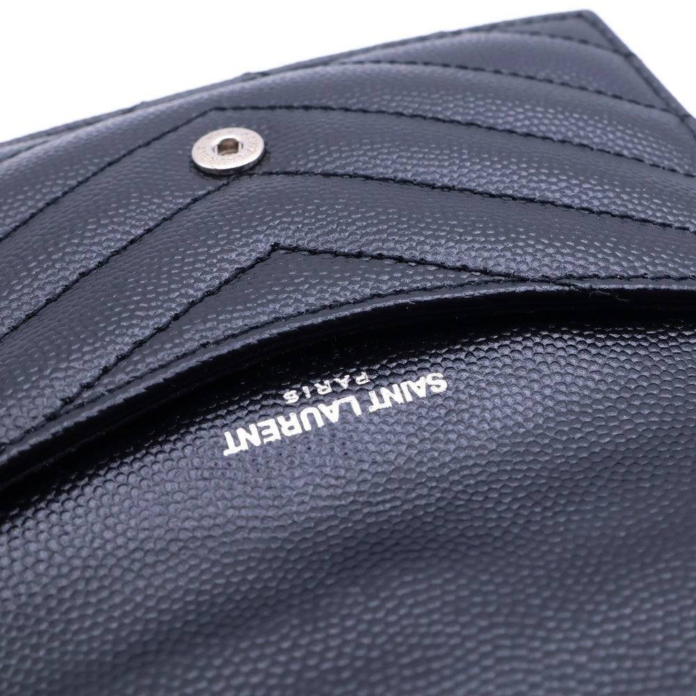 YVES SAINT LAURENT(イヴサンローラン) カサンドラ 二つ折り財布 フラグメントケース 小銭入れ ブラック レザー 612808 レディース