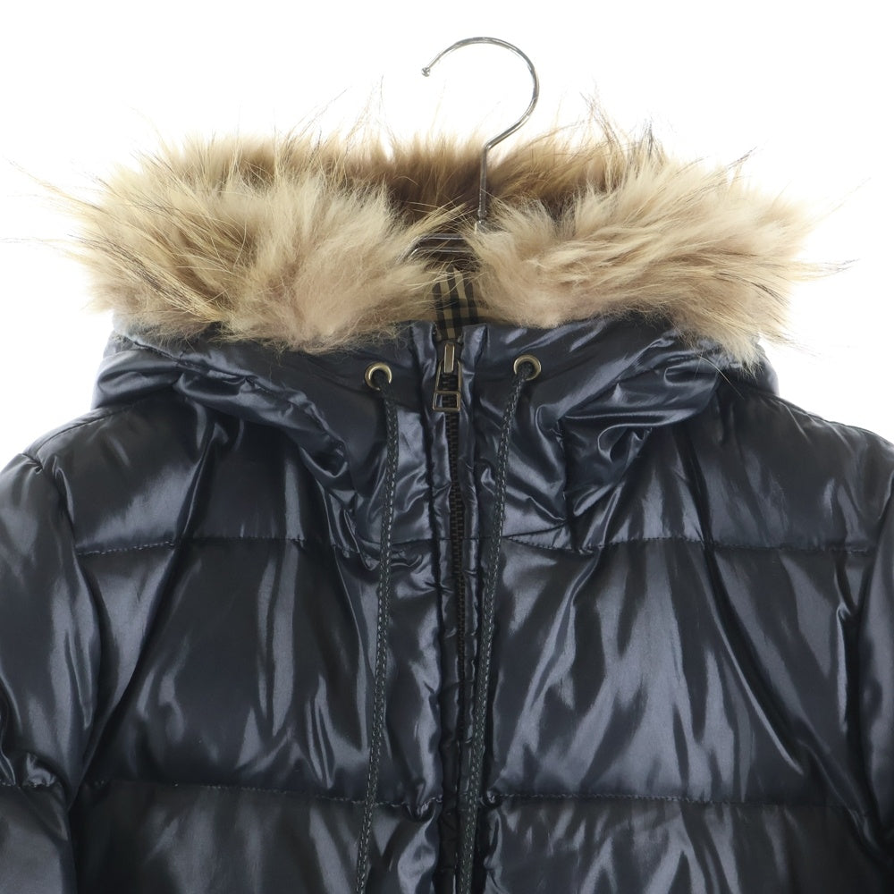 BURBERRY BLUE LABEL(バーバリーブルーレーベル) フーデッドダウンジャケット ブラック ポリエステル FCF16-630-09 レディース