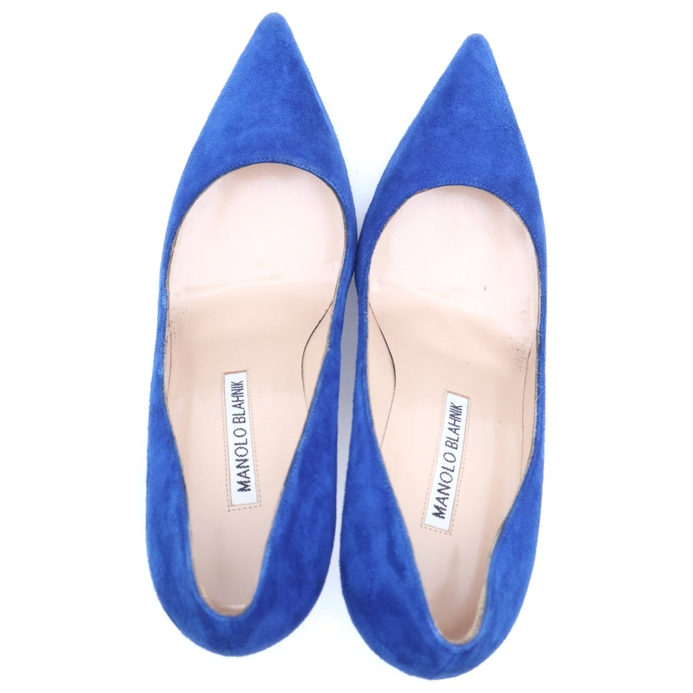 MANOLO BLAHNIK(マノロブラニク) スウェードポインテッドトゥパンプス ブルー レディース