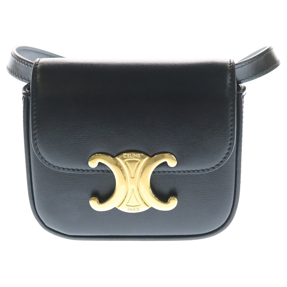 CELINE(セリーヌ) ミニクロード ショルダーバッグ ミニバッグ ブラック レザー ゴールド金具 レディース